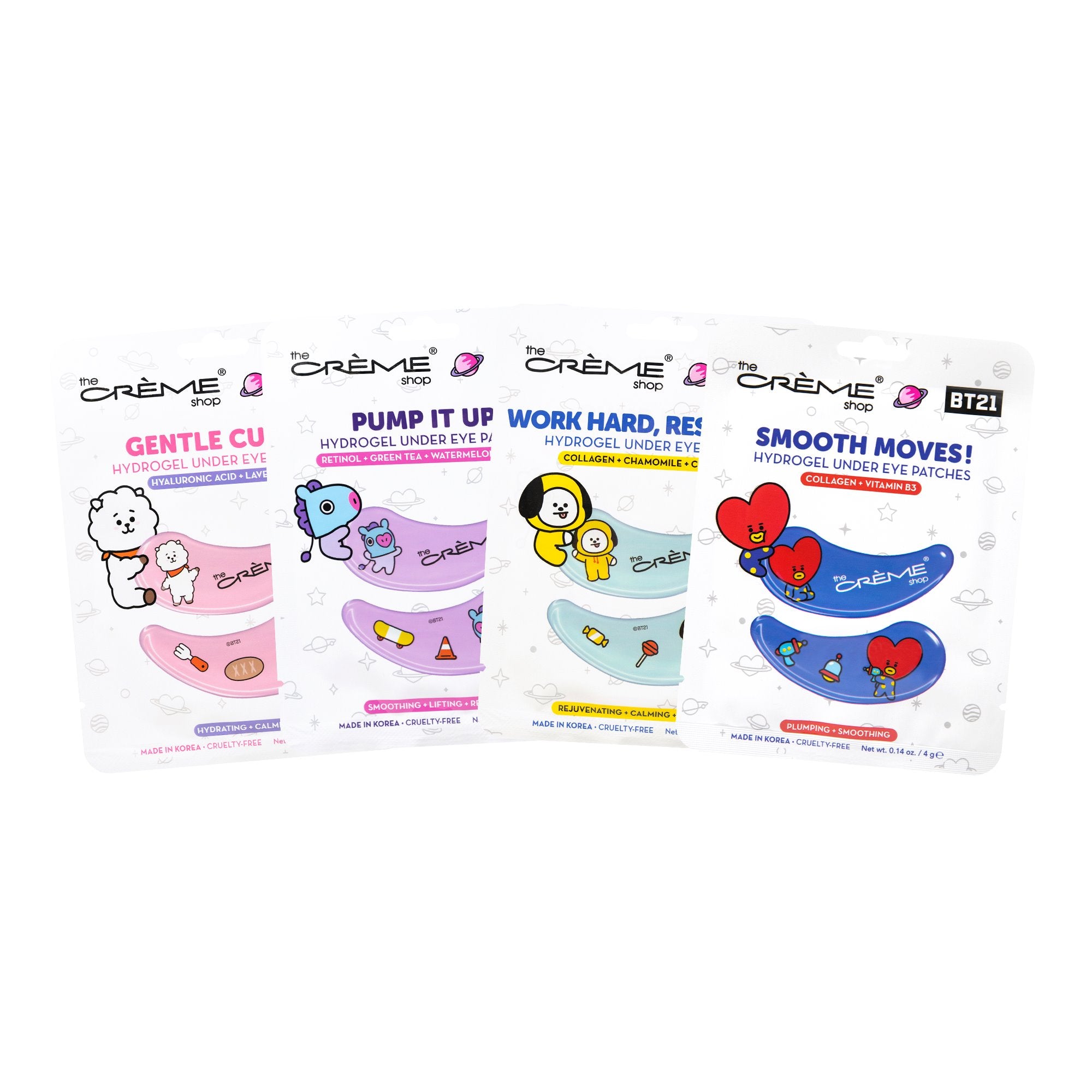 BT21 Hydrogel Under Eye Patch Set of 4 - $18 Value