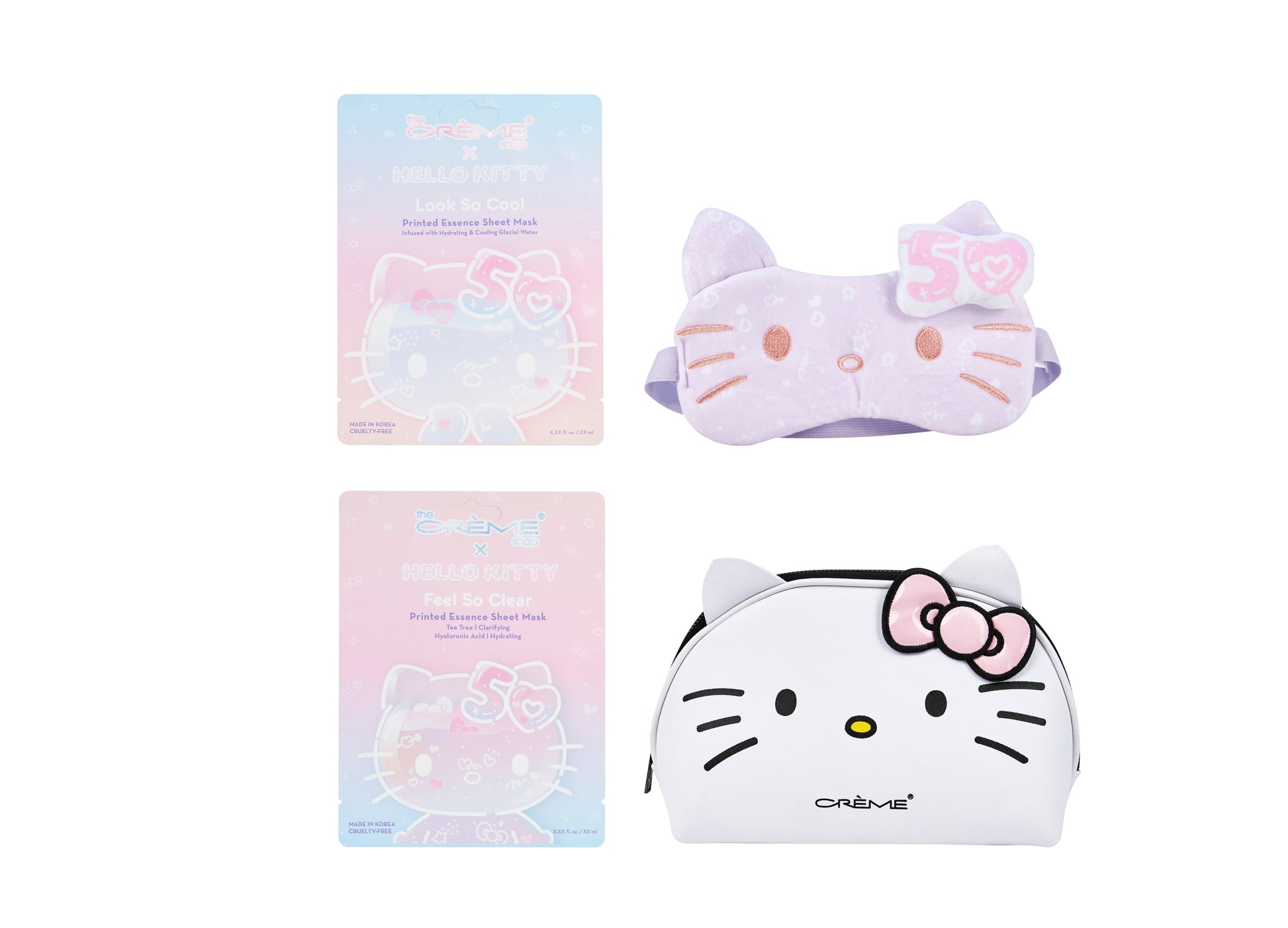 Hello Kitty 50th Sheet and Sleep Mask Bundle Bundles The Crème Shop 