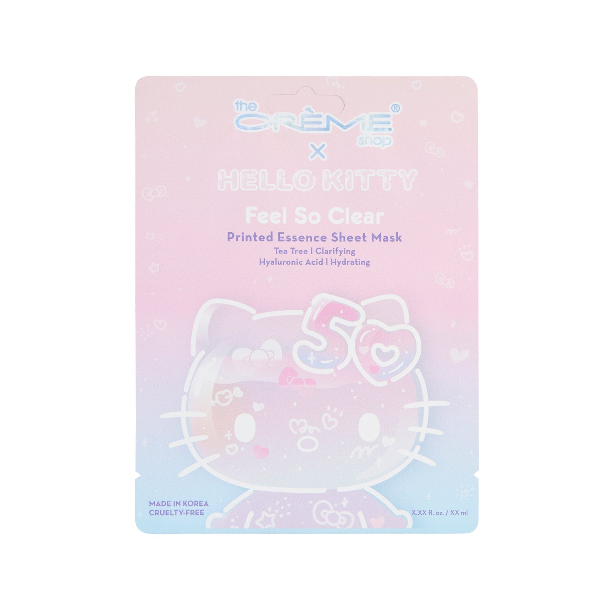 Hello Kitty 50 Feel So Clear Printed Essence Sheet Mask Sheet masks The Crème Shop x Sanrio 