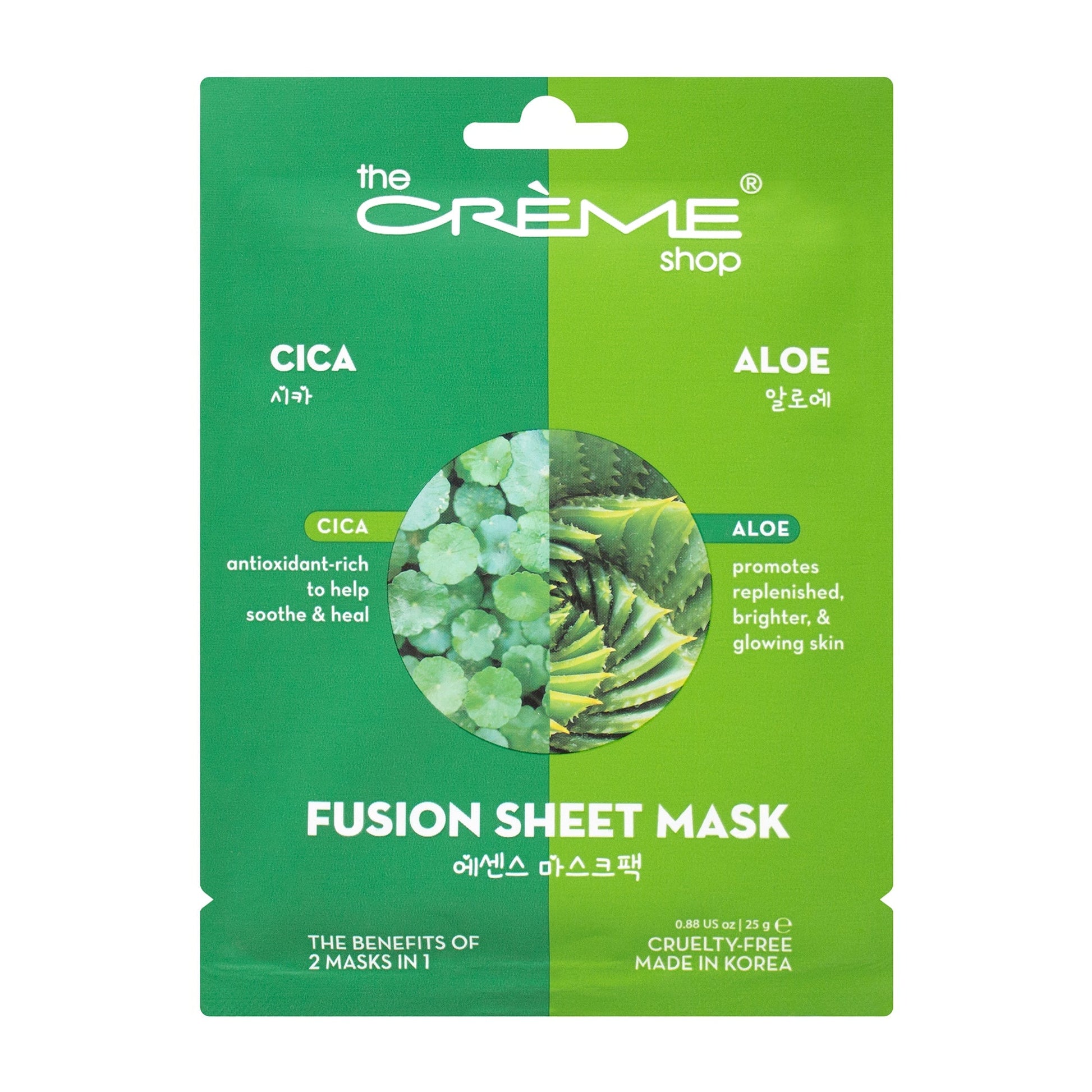 Cica & Aloe Vera Fusion Sheet Mask Fusion Sheet Masks The Crème Shop 