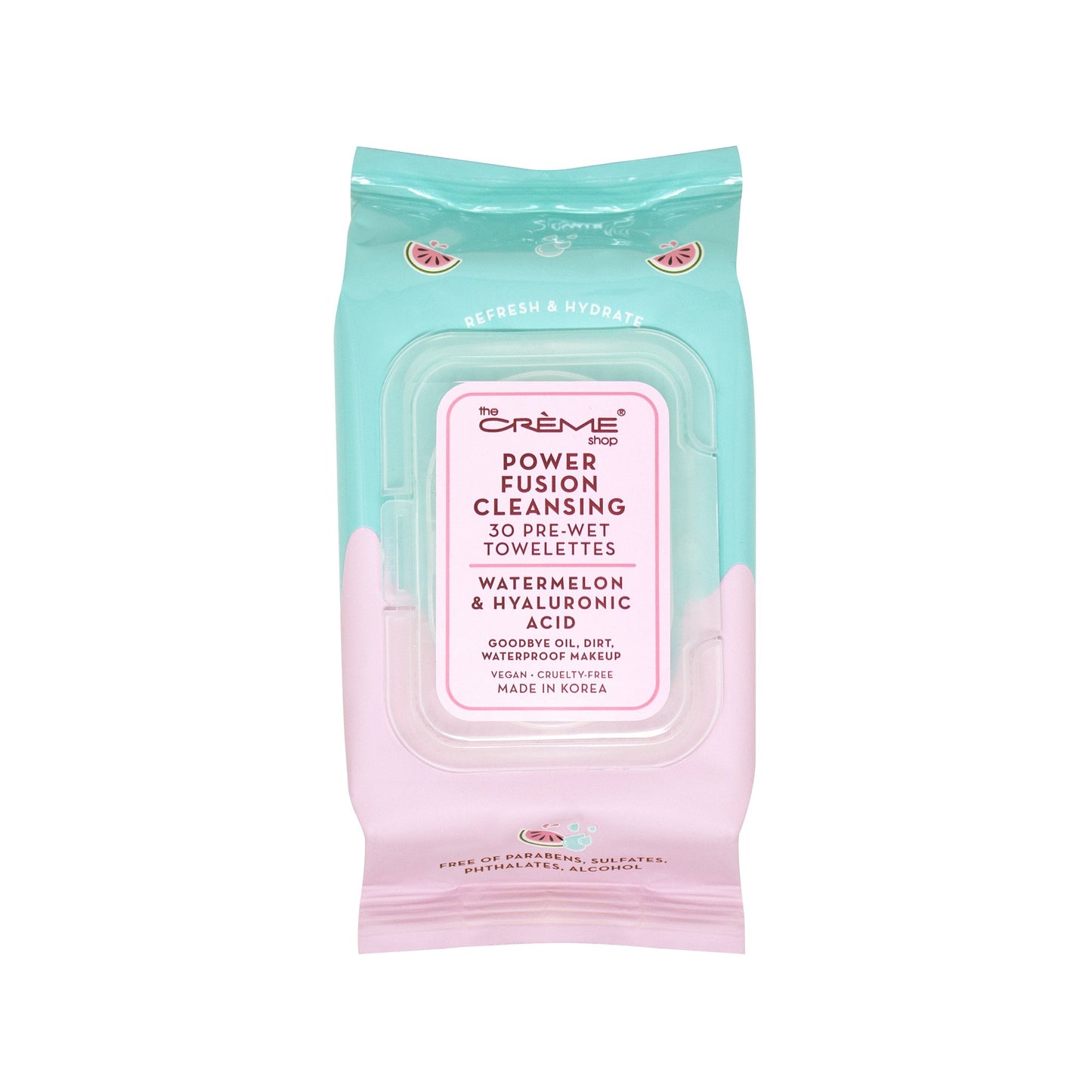 Power Fusion Cleansing Pre-Wet Towelettes - Watermelon & Hyaluronic Acid - The Crème Shop