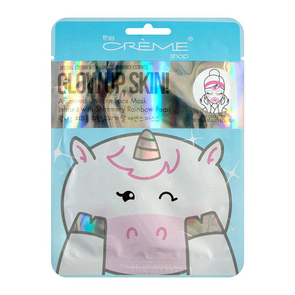 Glow Up, Skin! Animated Unicorn Face Mask - Shimmery Rainbow Pearl - The Crème Shop