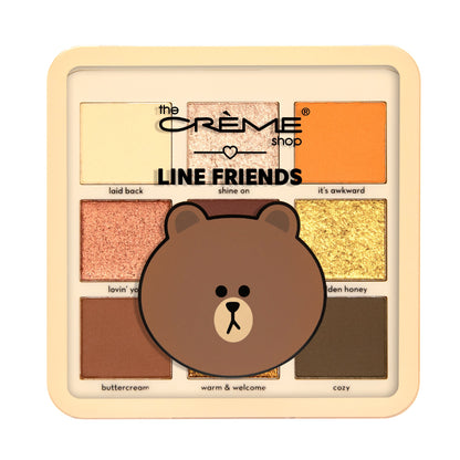 BROWN’S WARM & TOASTY Eyeshadow Palette | 9 Golden Multi-Finish Shades Eyeshadow Palette The Crème Shop x LINE FRIENDS 