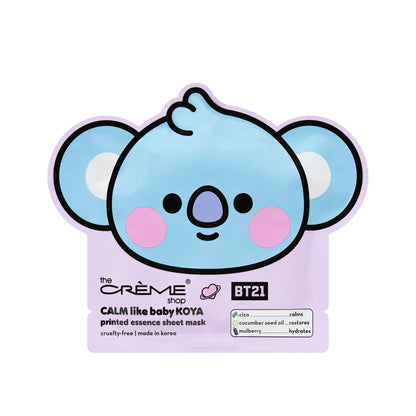 CALM Like Baby KOYA Printed Essence Sheet Mask (Cica, Cucumber Seed Oil, Mulberry) Sheet masks The Crème Shop x BT21 BABY 